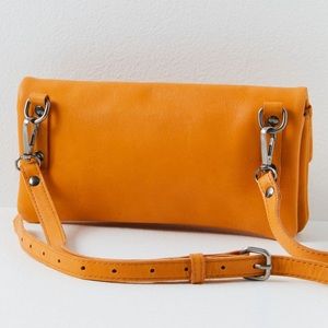 NWT Free People The Traveler Wallet in Electric Orange